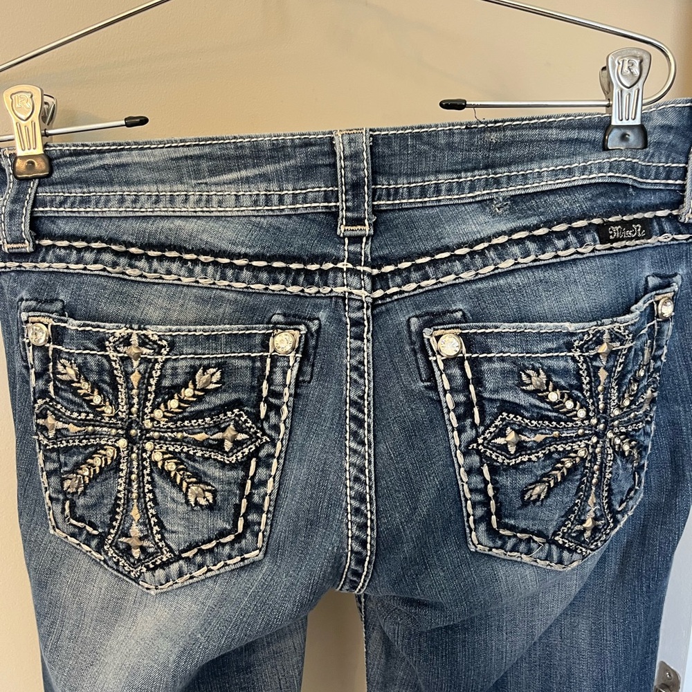 Miss Me Women's Blue Jeans with Embellished Pockets